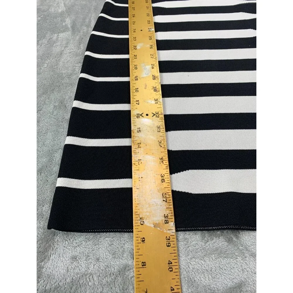 Calvin Klein Dress Womens Medium Black White Striped Bodycon Sleeveless Stretch - Picture 3 of 10